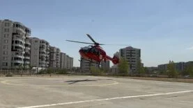 Çüngüşte Havuza Düşerek Yaralanan Hasta İçin Ambulans Helikopter Havalandı